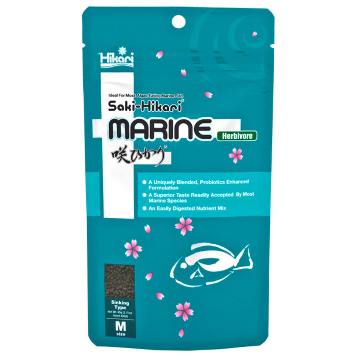 Saki-Hikari Marine Herbivore M 90g - Mangime Probiotico d'Élite per Pesci Marini Erbivori