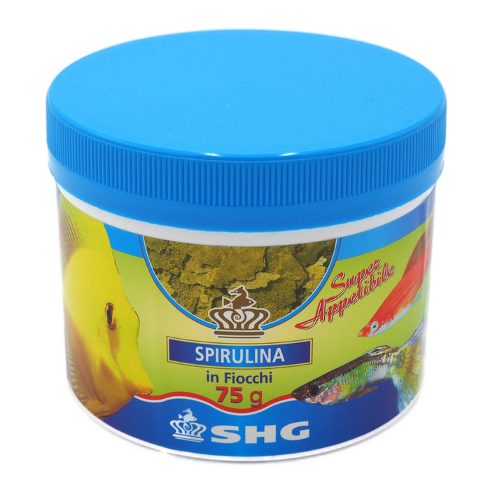 SHG Spirulina in Fiocchi 75 g – Mangime vegetale per pesci d’acquario