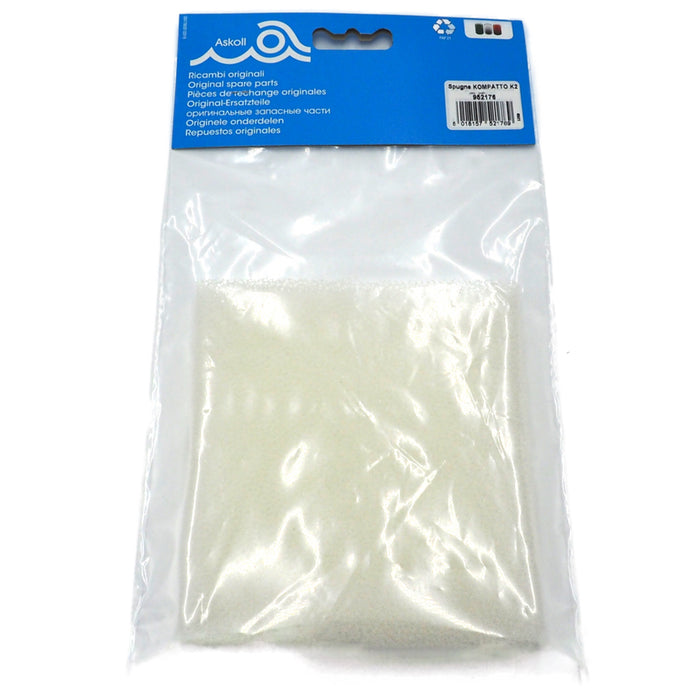 Askoll Spugna di Ricambio per Filtro Kompatto K2 e Fluval U2 (2 Pezzi)