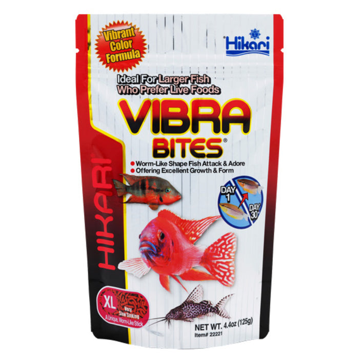 Hikari Tropical Vibra Bites XL 125g - Mangime "Effetto Vivo" per Pesci Arcobaleno e Grandi Ciclidi