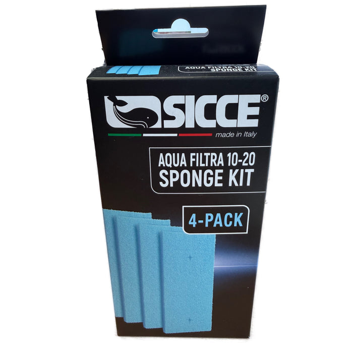 Sicce AQUA FILTRA 10-20 Spugne di Ricambio (4 pz) – Filtrazione Meccanica per Filtro a Zainetto