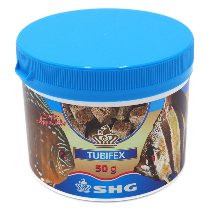 SHG Tubifex 50 g – Vermi Tubifex Liofilizzati Puri e Sterilizzati Formato Maxi per Pesci Tropicali ed Esemplari di Cattura