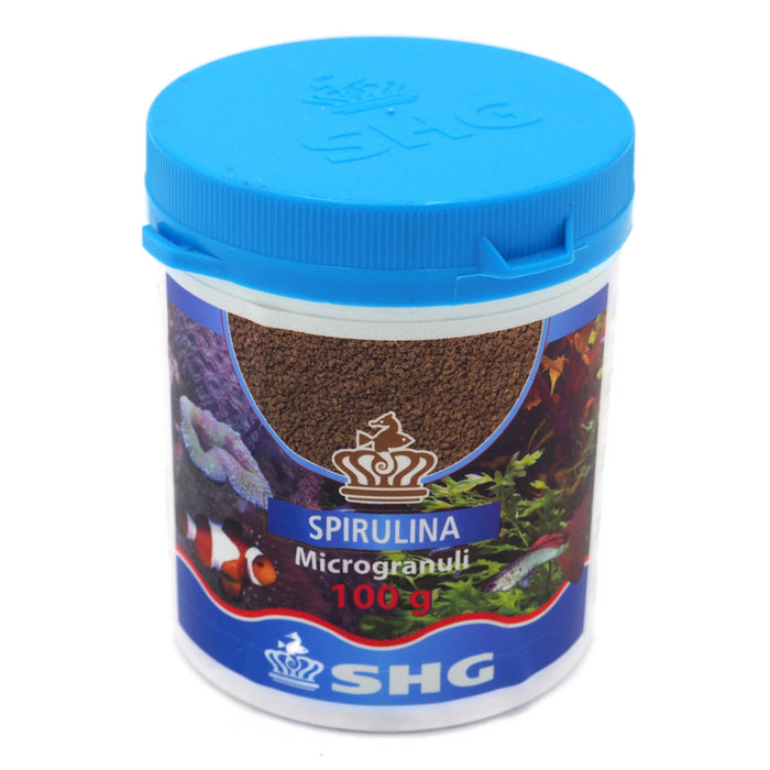 SHG Spirulina Microgranuli 100g - Formato Scorta Mangime Professionale a Lento Affondamento