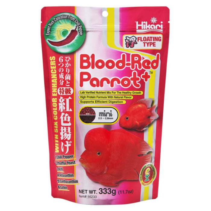 Hikari Blood-Red Parrot+ Mini 333g - Mangime Professionale per il Massimo Colore Rosso