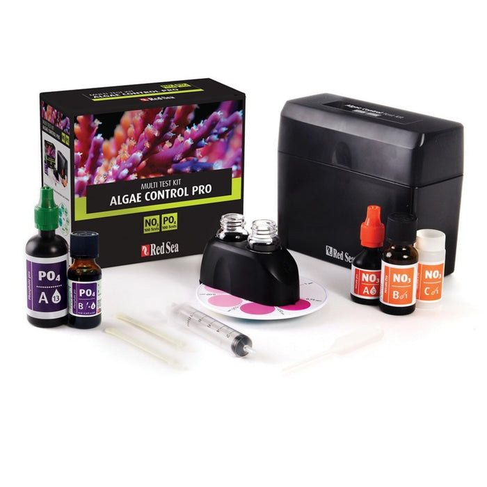 Red Sea Algae Control Pro Test Kit NO3 PO4 – Kit Combinato di Precisione per Nitrati e Fosfati in Acquario Marino (100+100 Test)