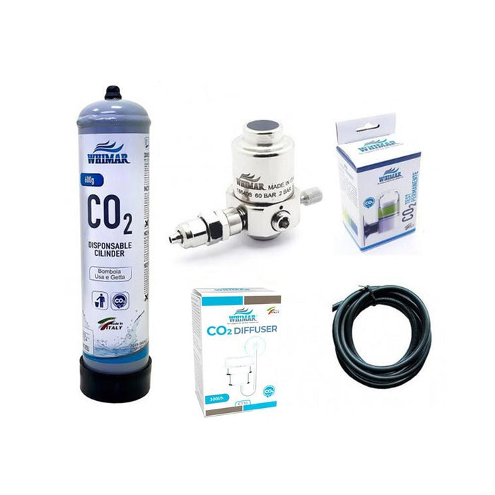 Impianto CO2 Whimar Genius System 600g Basic – Kit Fertilizzazione per Acquari d'Acqua Dolce